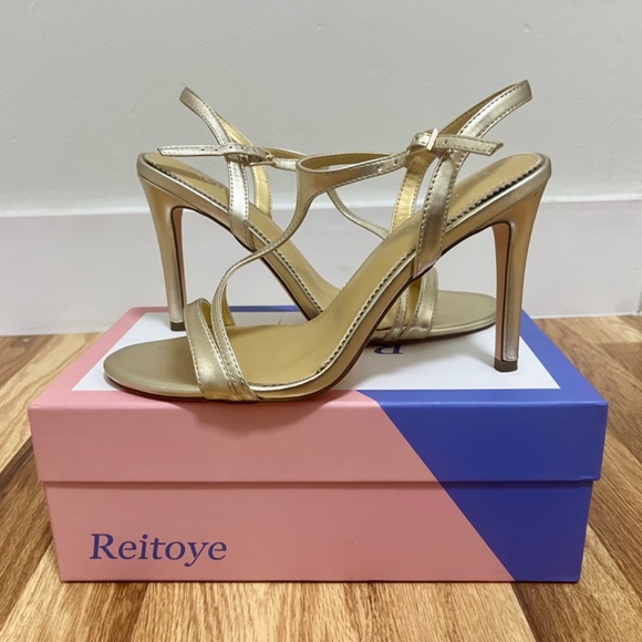 Reitoye Women's T-Strap Stiletto Heel Sandals - Picture 2 of 4